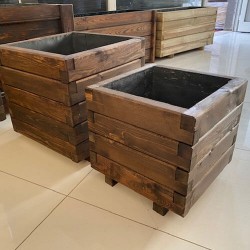 Ahşap Küp Saksı 50*50*50 Cm