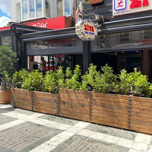 Ahşap Saksı Kalın 4 Cm Kalınlık 100*40*H65