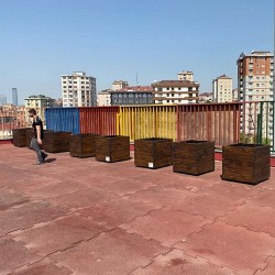 Ahşap Saksı 80*80*80 Cm